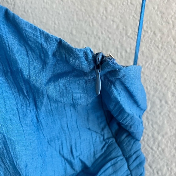 NWT HELLO MOLLY | Frill Detail Find Out One Shoulder Midi Dress Blue | Size XL - Picture 6 of 16